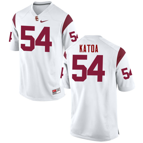 Men #54 Tayler Katoa USC Trojans College Football Jerseys-White
